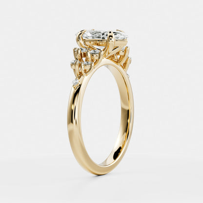 Marquise Cut Lab Grown Diamond Ring in Yellow Gold