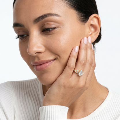 Pear Cut Lab Grown Diamond Ring in Yellow Gold