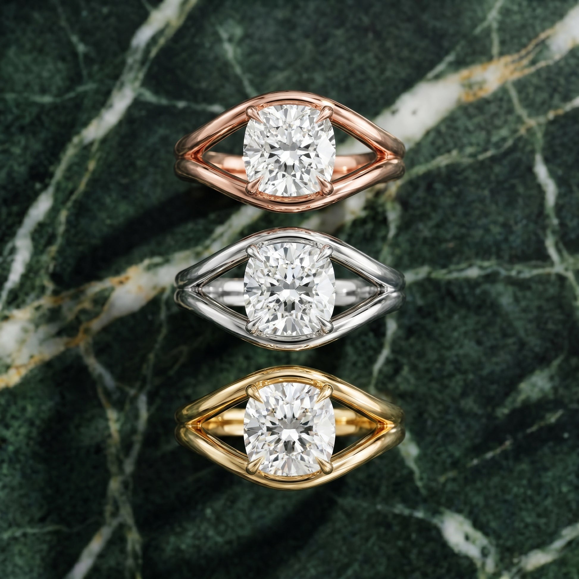 Cushion Cut Lab Grown Diamond Ring in Rose Gold
