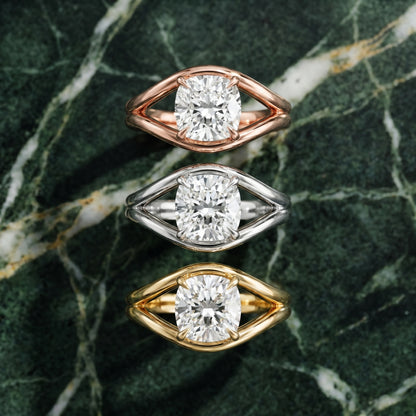 Cushion Cut Lab Grown Diamond Ring in Rose Gold