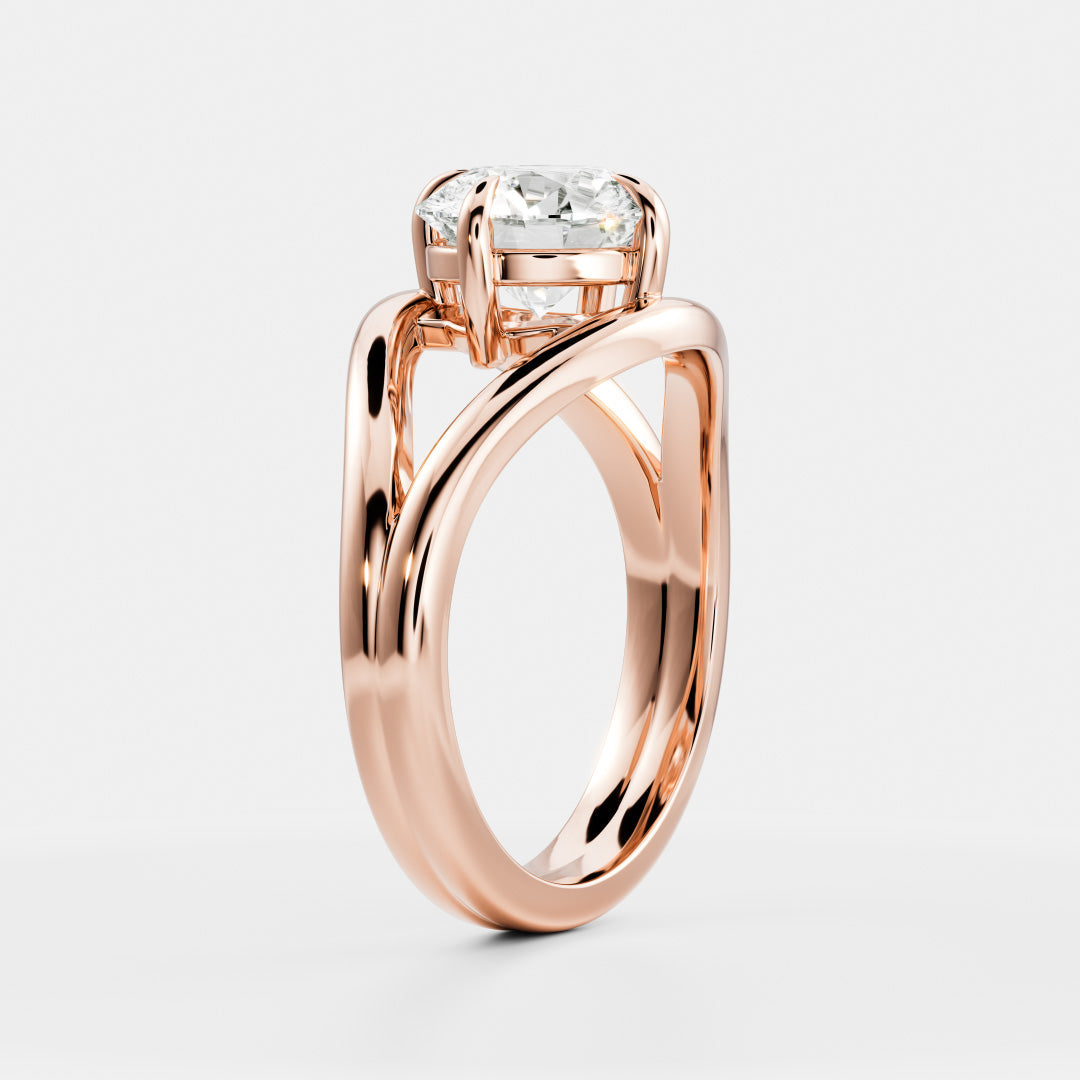 Cushion Cut Lab Grown Diamond Ring in Rose Gold