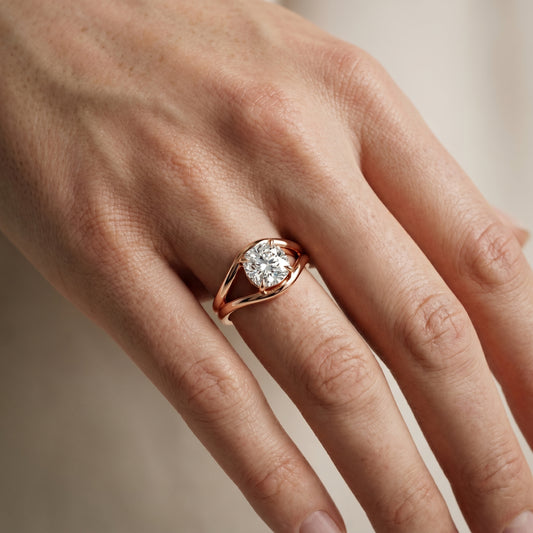 Cushion Cut Lab Grown Diamond Ring in Rose Gold