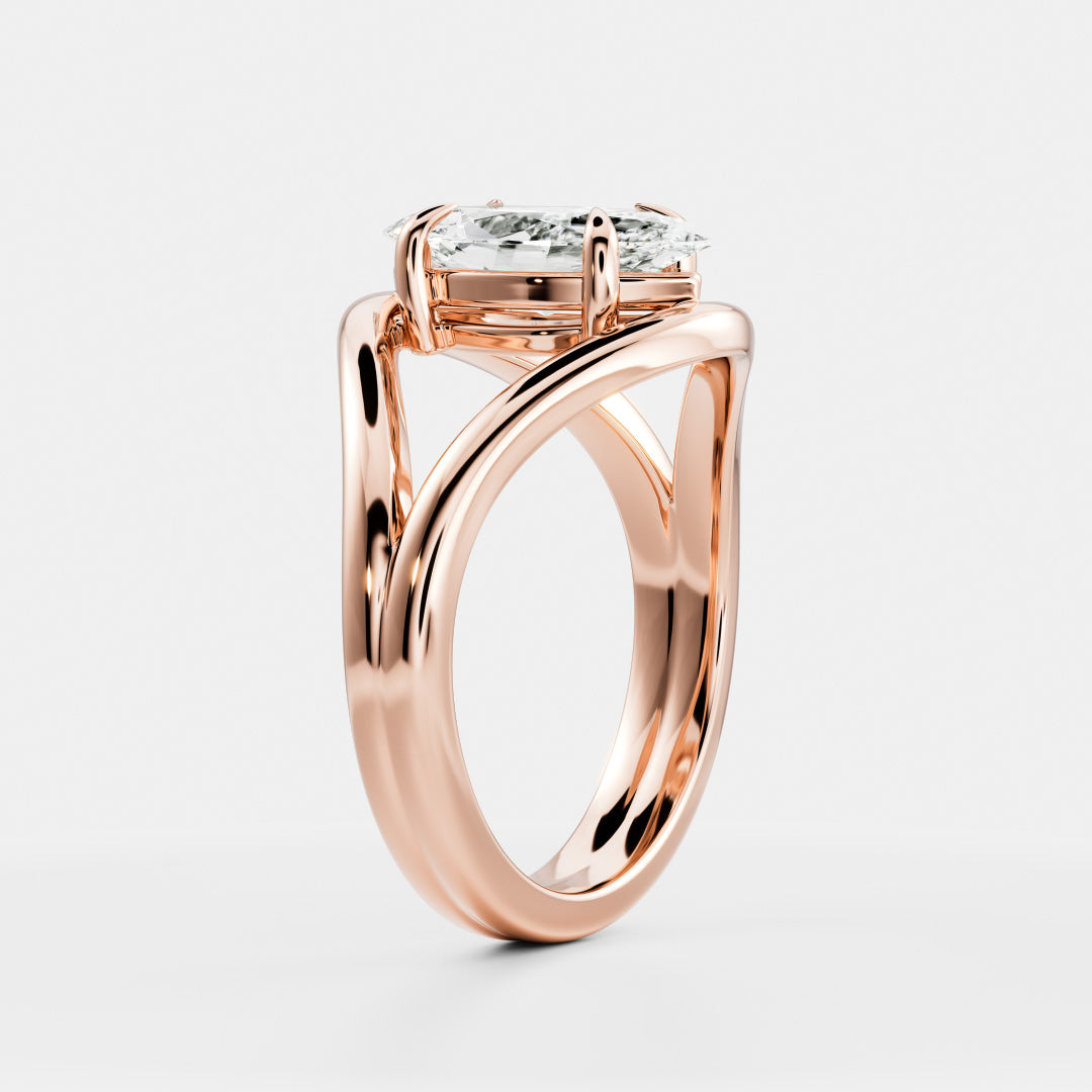 Marquise Cut Lab Grown Diamond Ring in Rose Gold