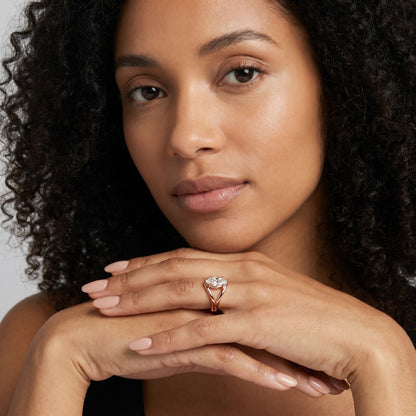 Marquise Cut Lab Grown Diamond Ring in Rose Gold