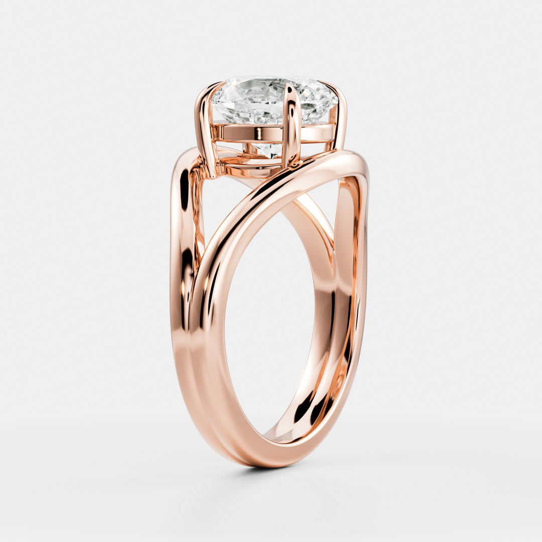 Oval Cut Lab Grown Diamond Ring in Rose Gold