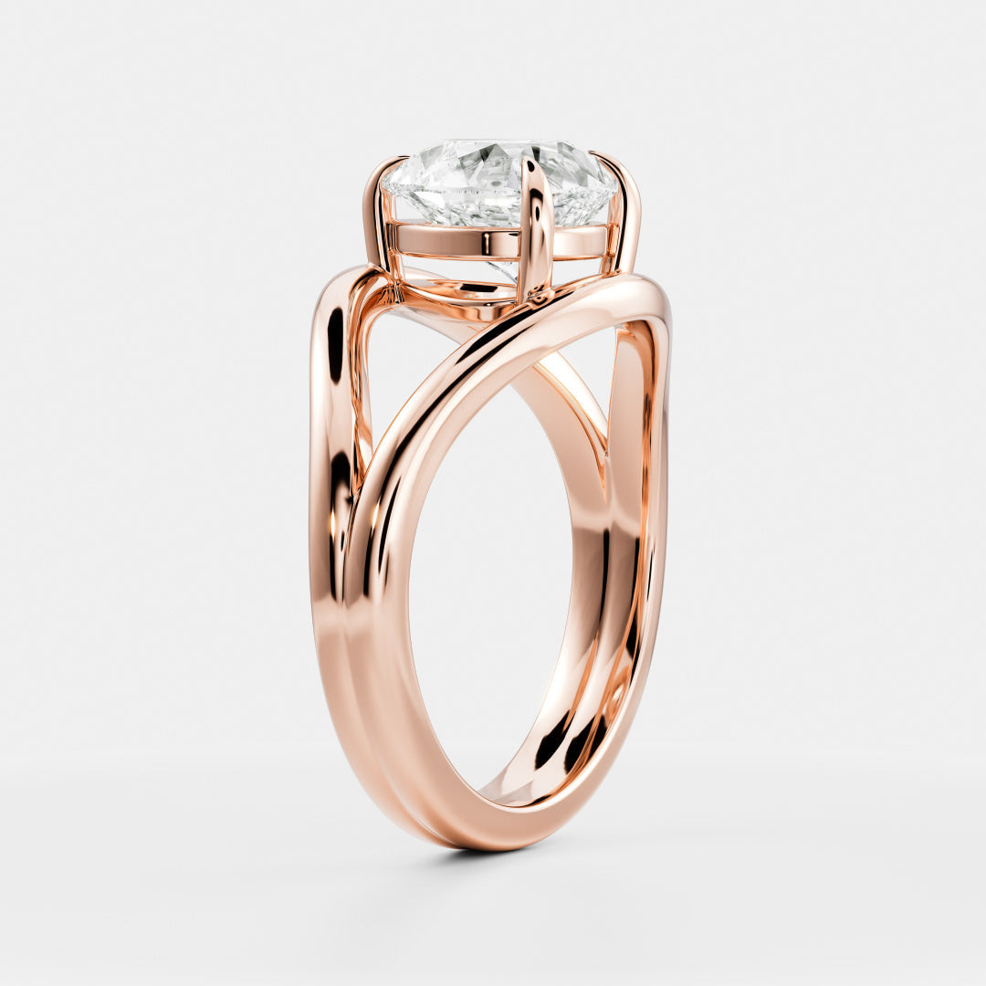 Pear Cut Lab Grown Diamond Ring in Rose Gold