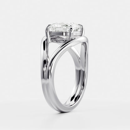 Cushion Cut Lab Grown Diamond Ring in White Gold