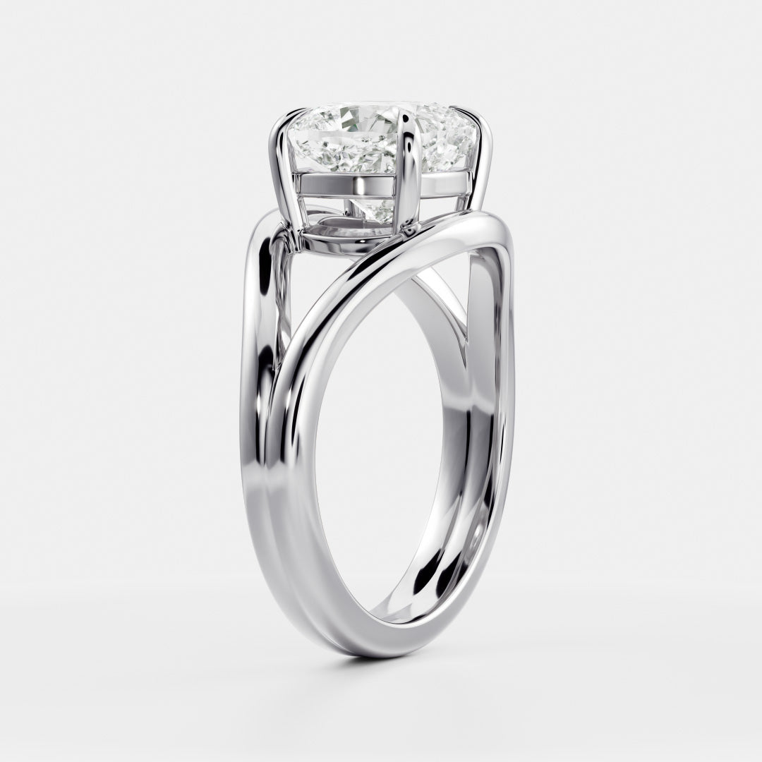 Cushion Cut Lab Grown Diamond Ring in Platinum