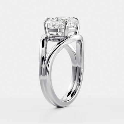 Cushion Cut Lab Grown Diamond Ring in Silver