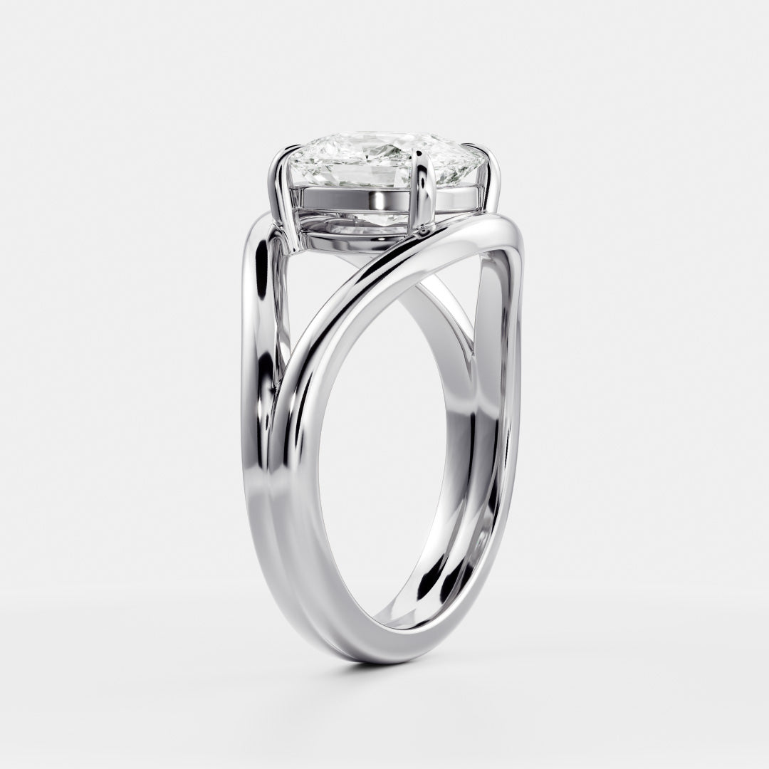 Cushion Cut Lab Grown Diamond Ring in Silver