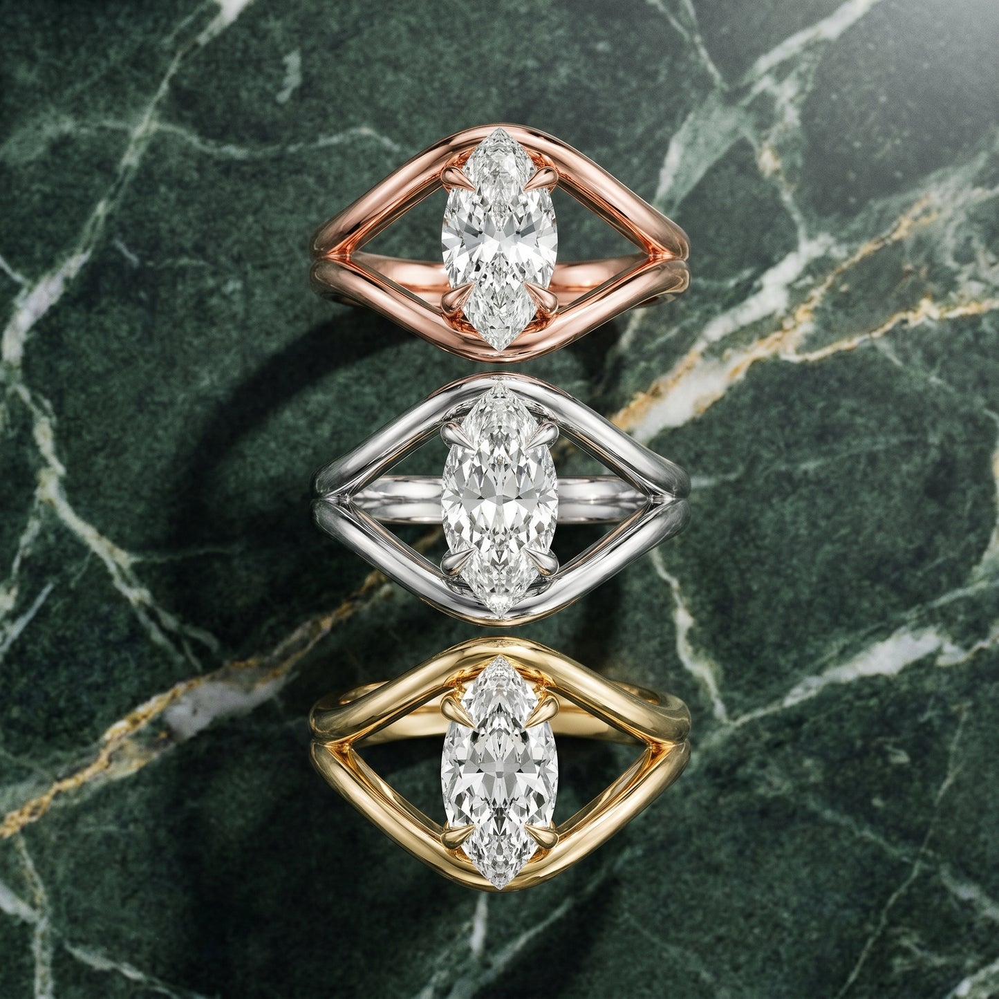 Marquise Cut Lab Grown Diamond Ring in Platinum