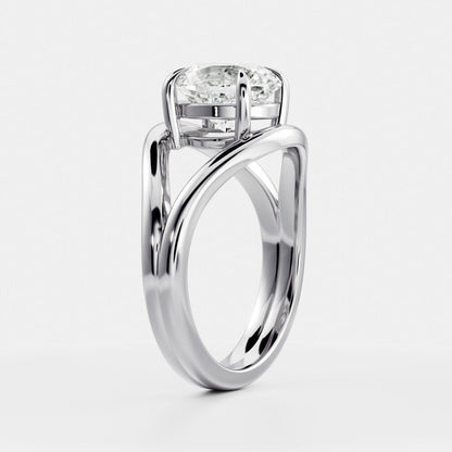 Oval Cut Lab Grown Diamond Ring in Silver