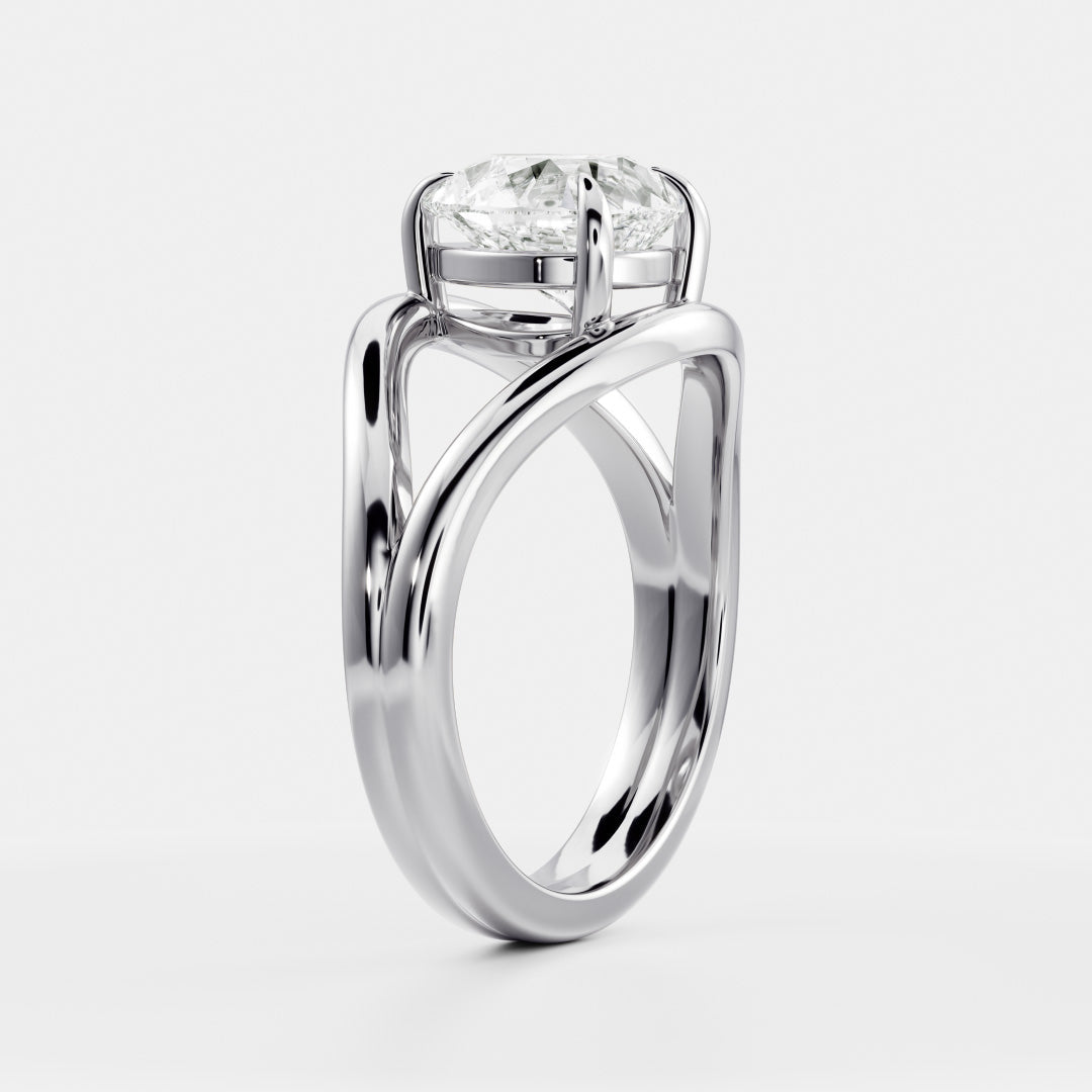 Pear Cut Lab Grown Diamond Ring in White Gold