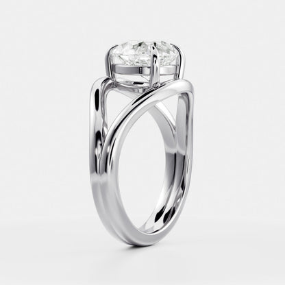 Pear Cut Lab Grown Diamond Ring in Silver