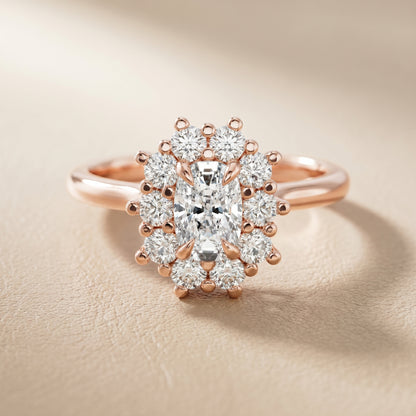 Cushion Cut Lab Grown Diamond Ring in Rose Gold