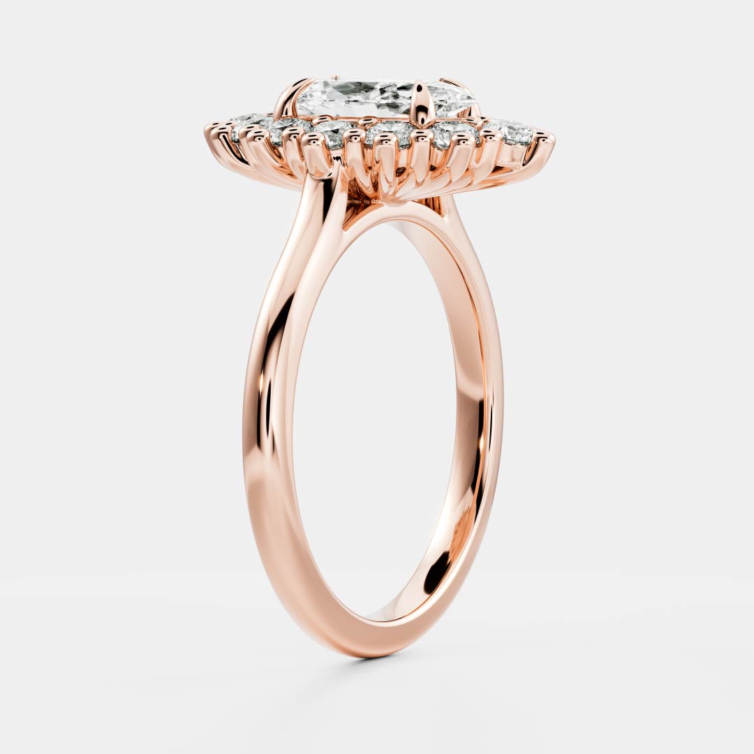 Marquise Cut Lab Grown Diamond Ring in Rose Gold