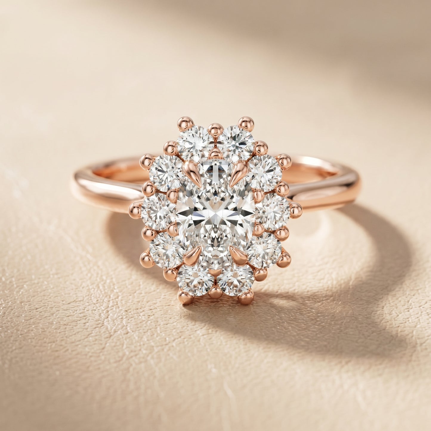 Oval Cut Lab Grown Diamond Ring in Rose Gold