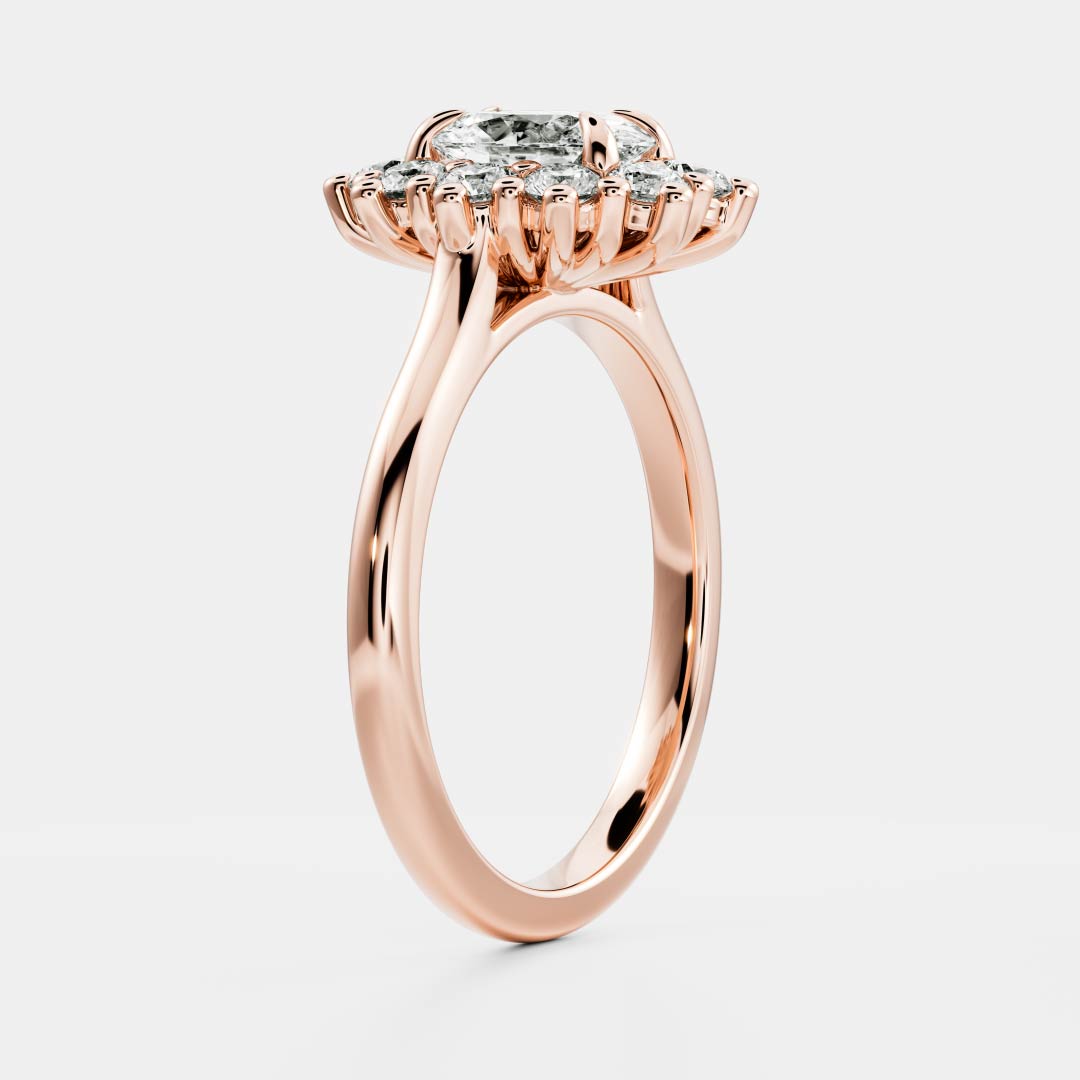 Oval Cut Lab Grown Diamond Ring in Rose Gold
