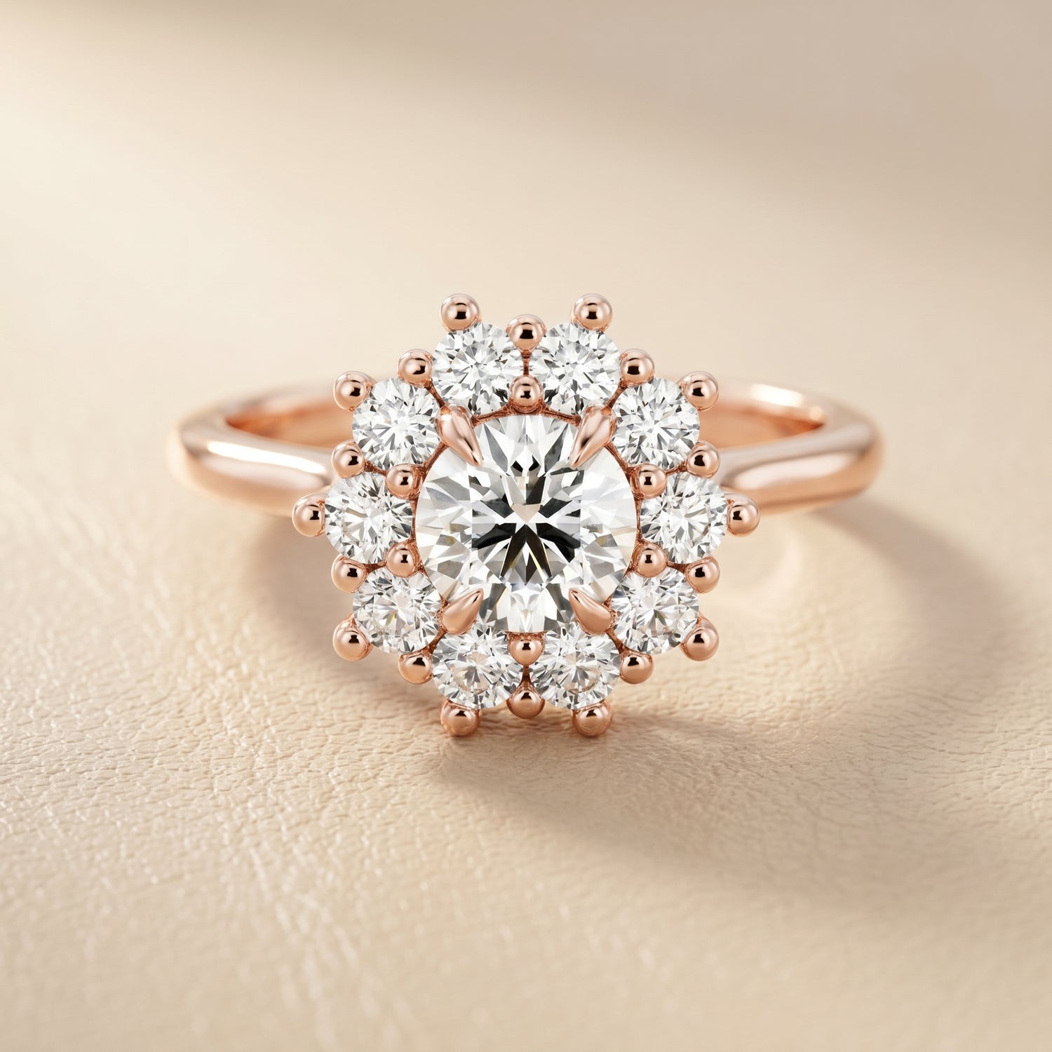 Round Cut Lab Grown Diamond Ring in Rose Gold
