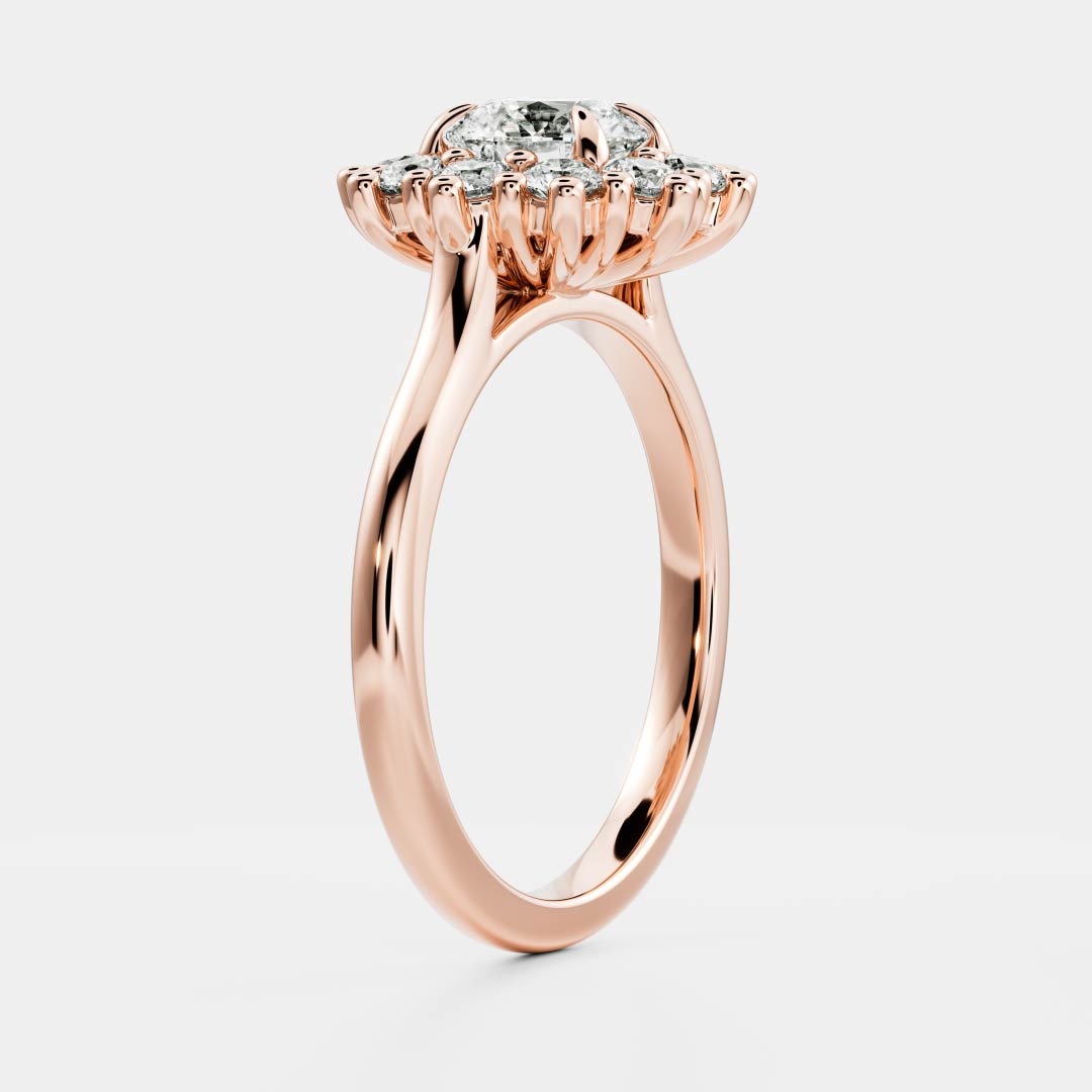 Round Cut Lab Grown Diamond Ring in Rose Gold