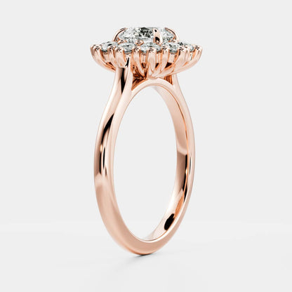 Round Cut Lab Grown Diamond Ring in Rose Gold