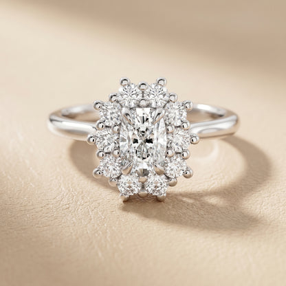 Cushion Cut Lab Grown Diamond Ring in Silver