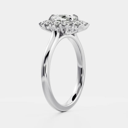 Cushion Cut Lab Grown Diamond Ring in Silver