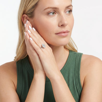 Cushion Cut Lab Grown Diamond Ring in White Gold