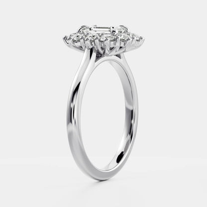 Emerald Cut Lab Grown Diamond Ring in Platinum