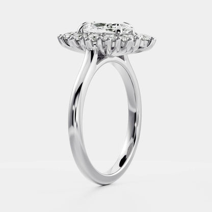 Marquise Cut Lab Grown Diamond Ring in White Gold