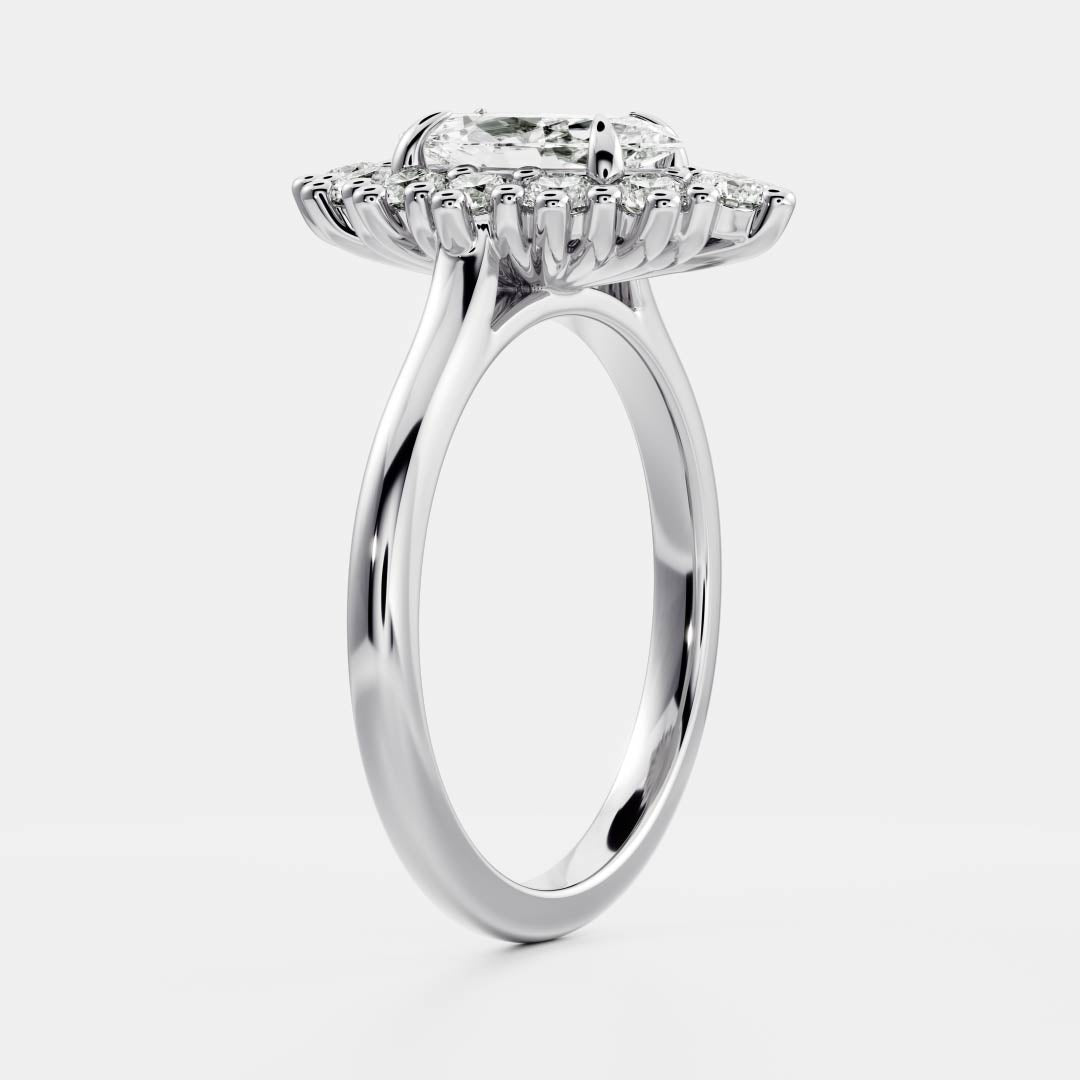 Marquise Cut Lab Grown Diamond Ring in Platinum