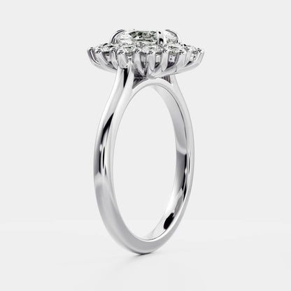 Oval Cut Lab Grown Diamond Ring in Platinum