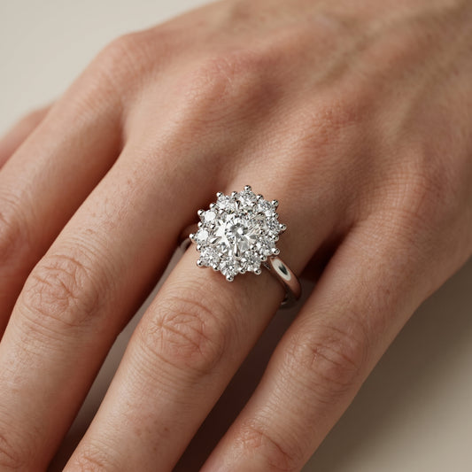Oval Cut Lab Grown Diamond Ring in White Gold