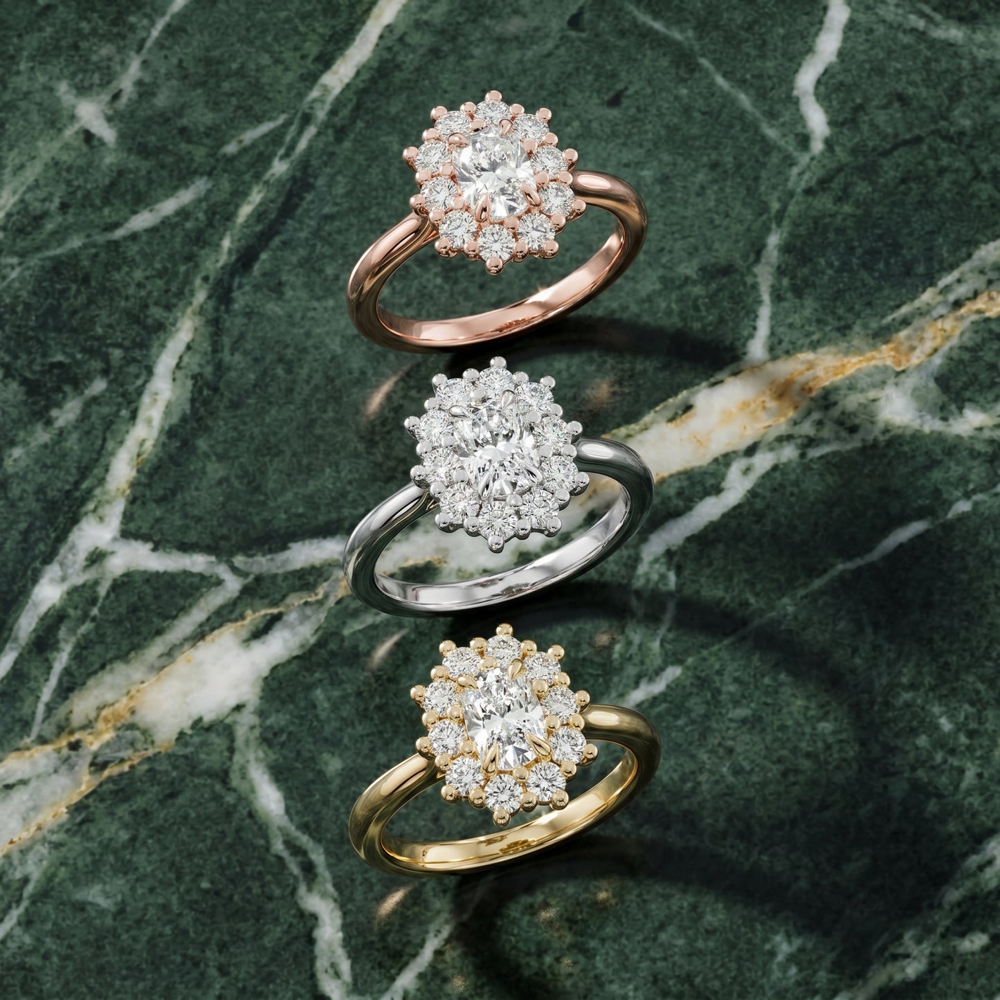 Cushion Cut Lab Grown Diamond Ring in Yellow Gold