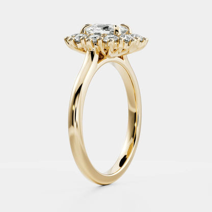 Cushion Cut Lab Grown Diamond Ring in Yellow Gold