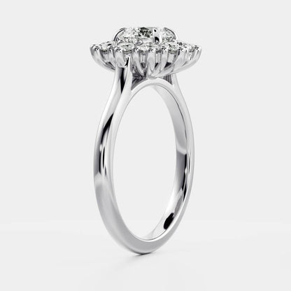 Round Cut Lab Grown Diamond Ring in Platinum