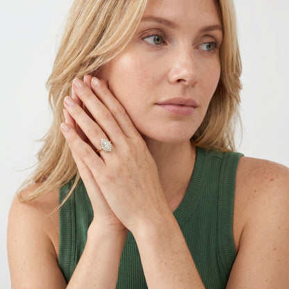 Marquise Cut Lab Grown Diamond Ring in Yellow Gold
