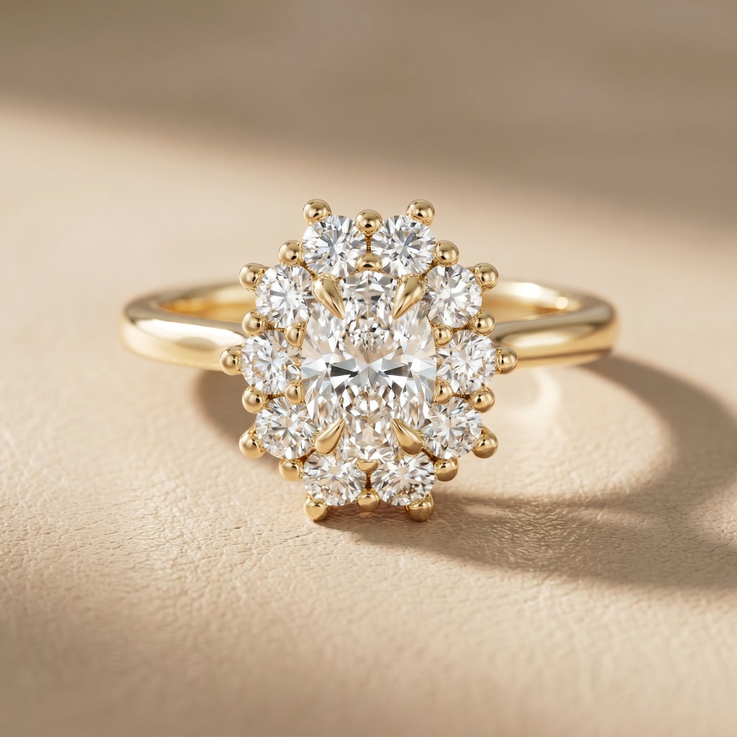 Oval Cut Lab Grown Diamond Ring in Yellow Gold