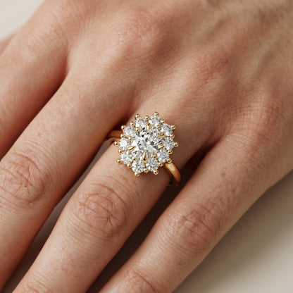 Oval Cut Lab Grown Diamond Ring in Yellow Gold