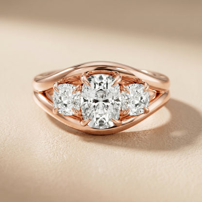 Cushion Cut Lab Grown Diamond Ring in Rose Gold