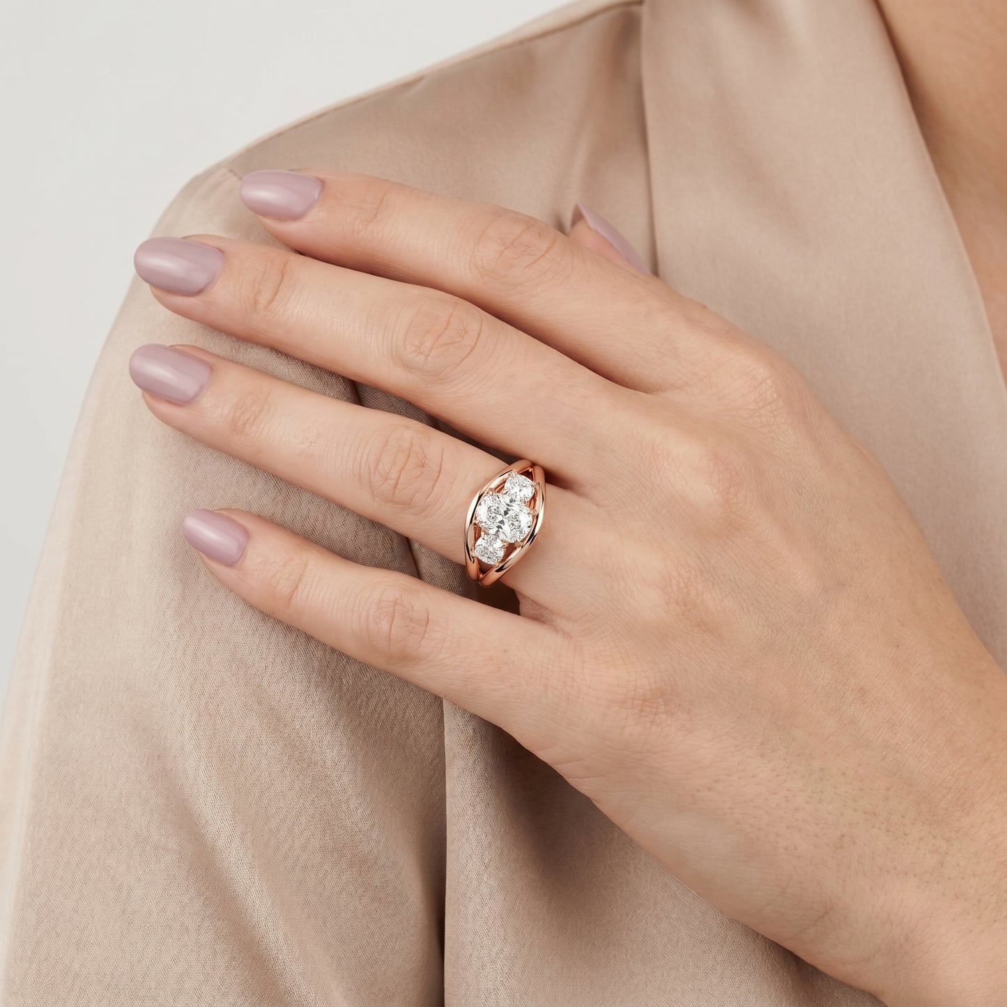 Cushion Cut Lab Grown Diamond Ring in Rose Gold