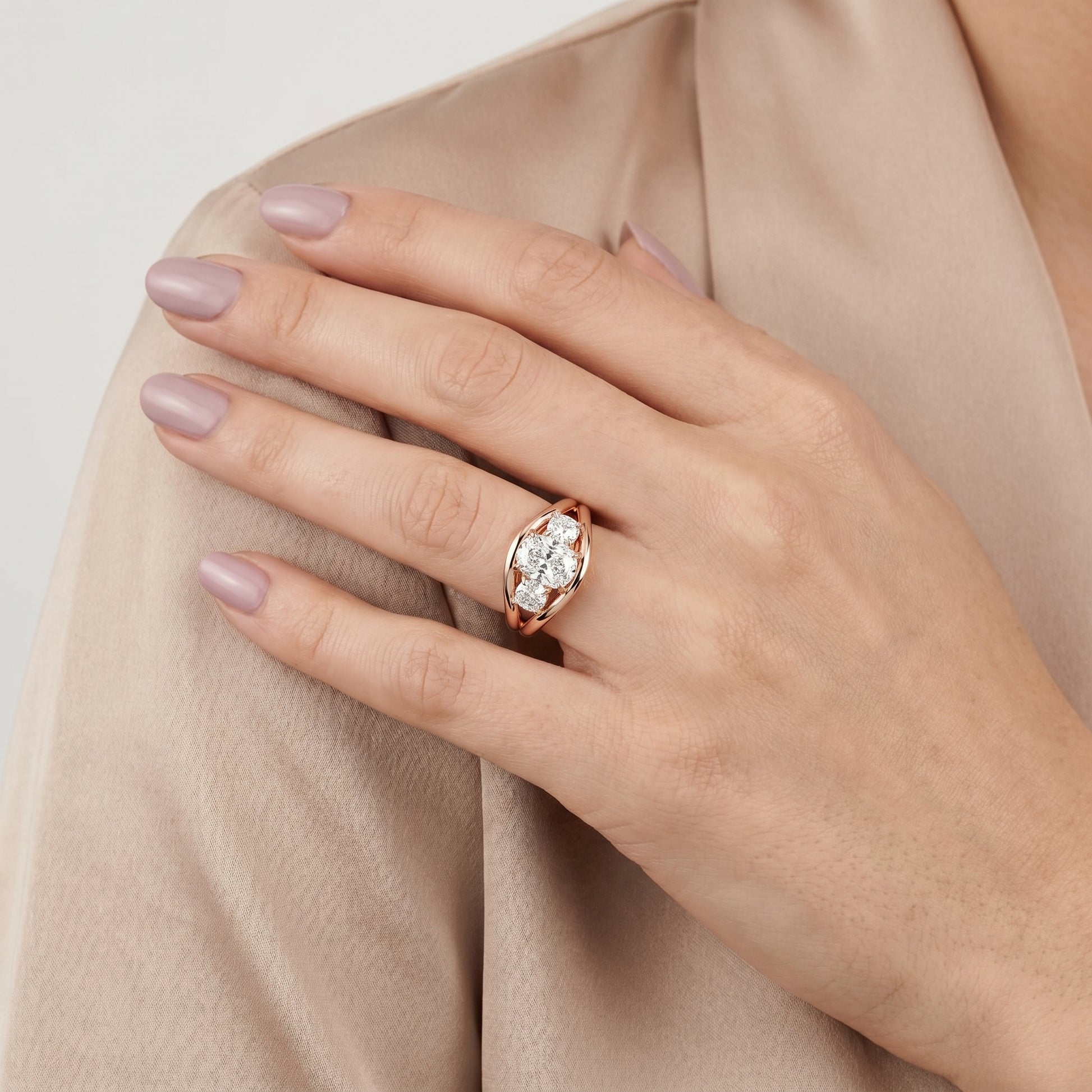 Cushion Cut Lab Grown Diamond Ring in Rose Gold