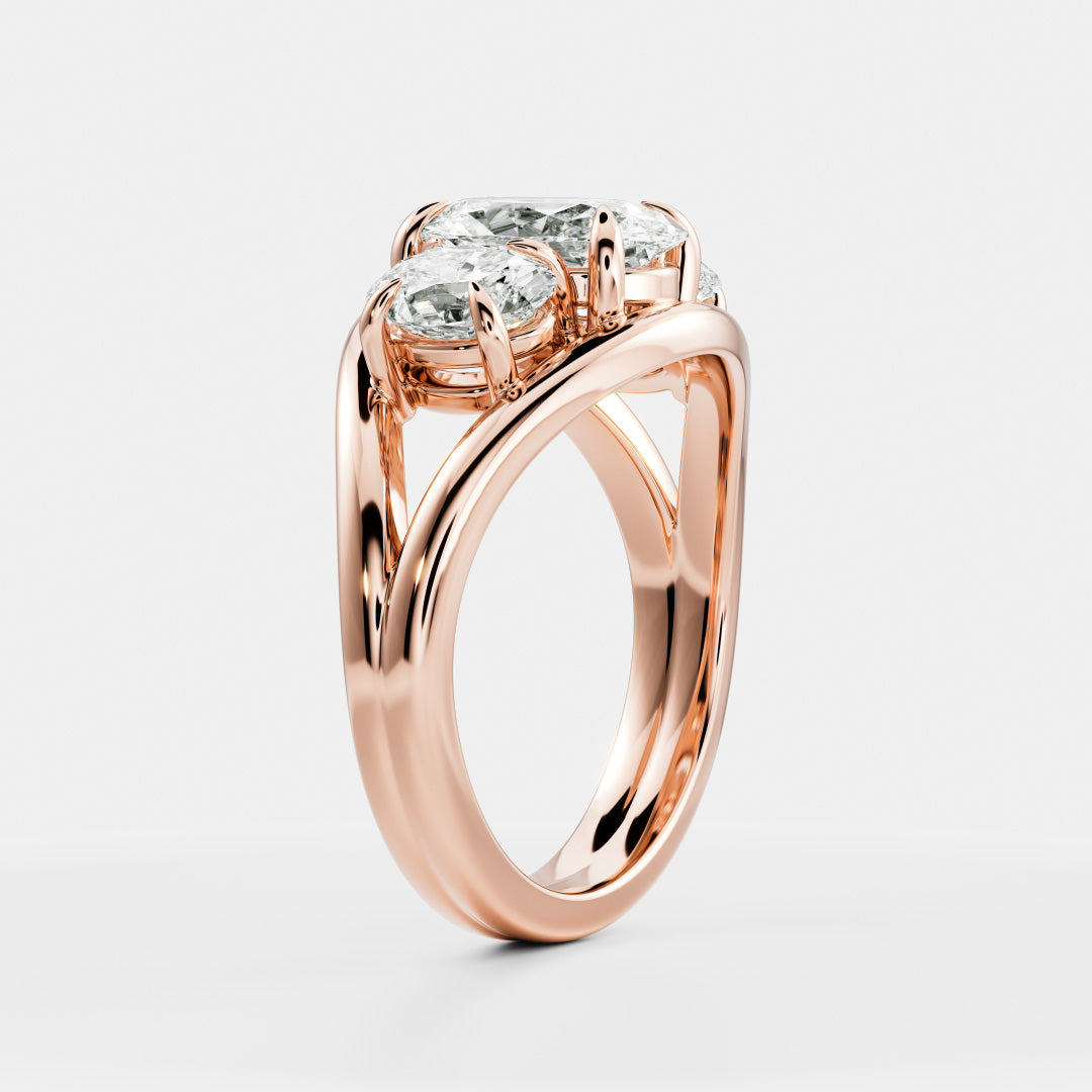 Oval Cut Lab Grown Diamond Ring in Rose Gold
