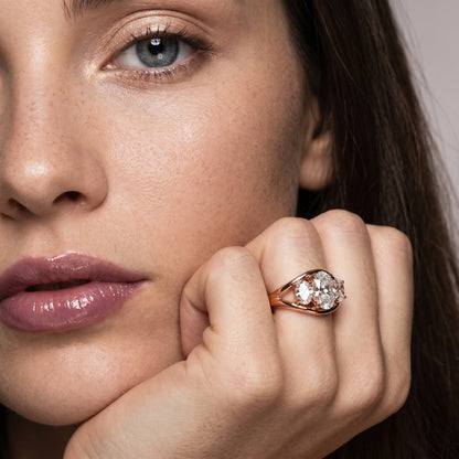 Oval Cut Lab Grown Diamond Ring in Rose Gold