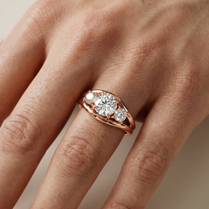 Round Cut Lab Grown Diamond Ring in Rose Gold