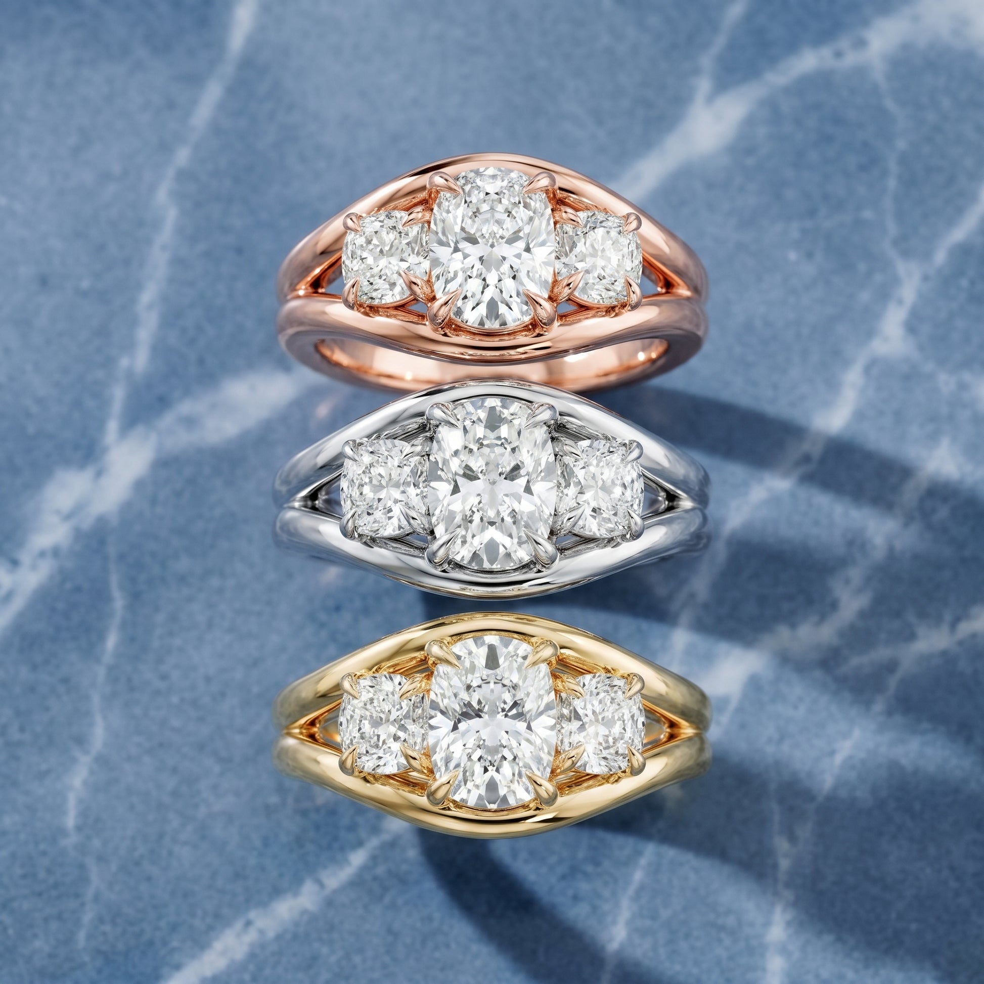 Cushion Cut Lab Grown Diamond Ring in White Gold