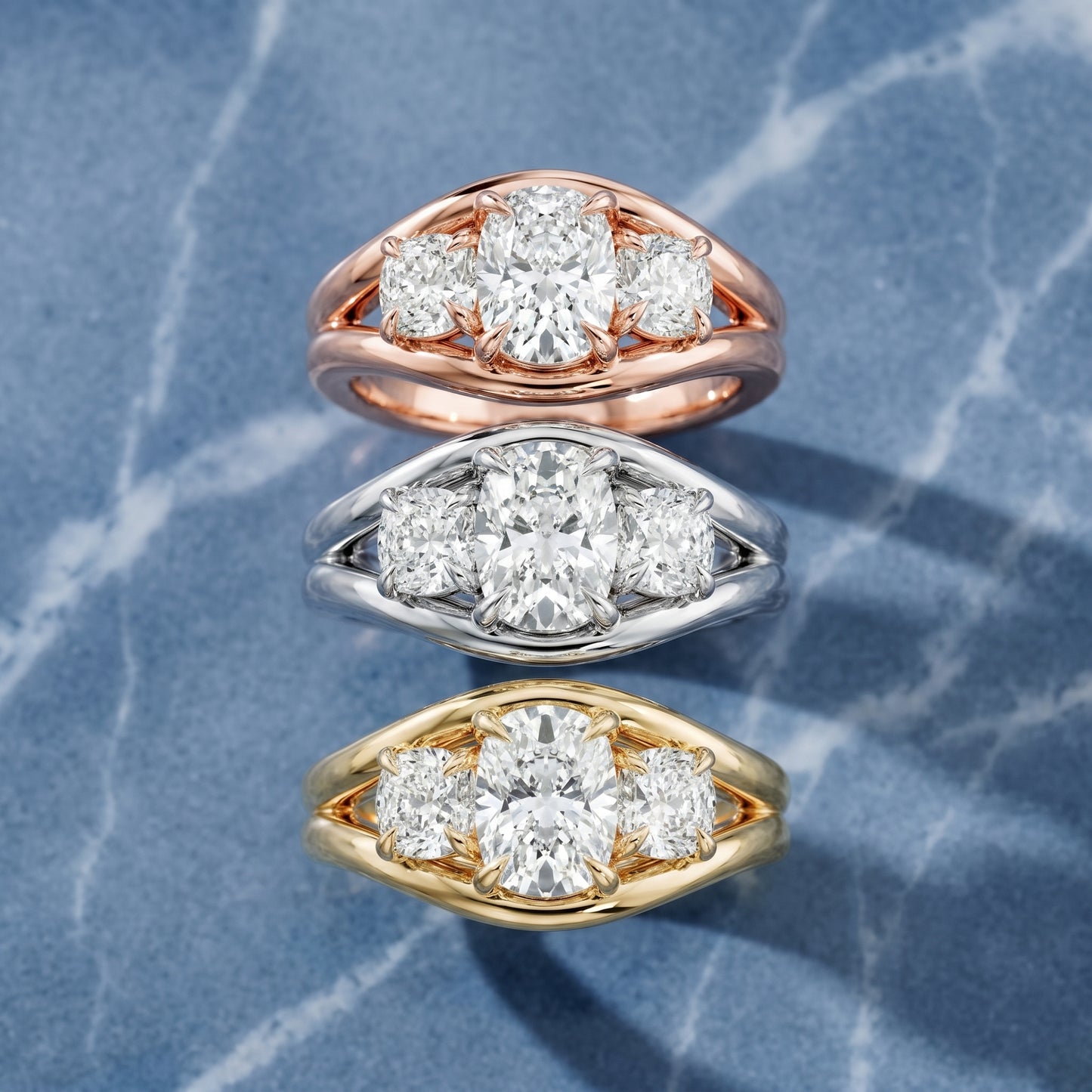 Cushion Cut Lab Grown Diamond Ring in Silver