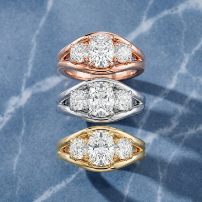 Cushion Cut Lab Grown Diamond Ring in Silver