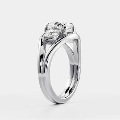Cushion Cut Lab Grown Diamond Ring in Silver