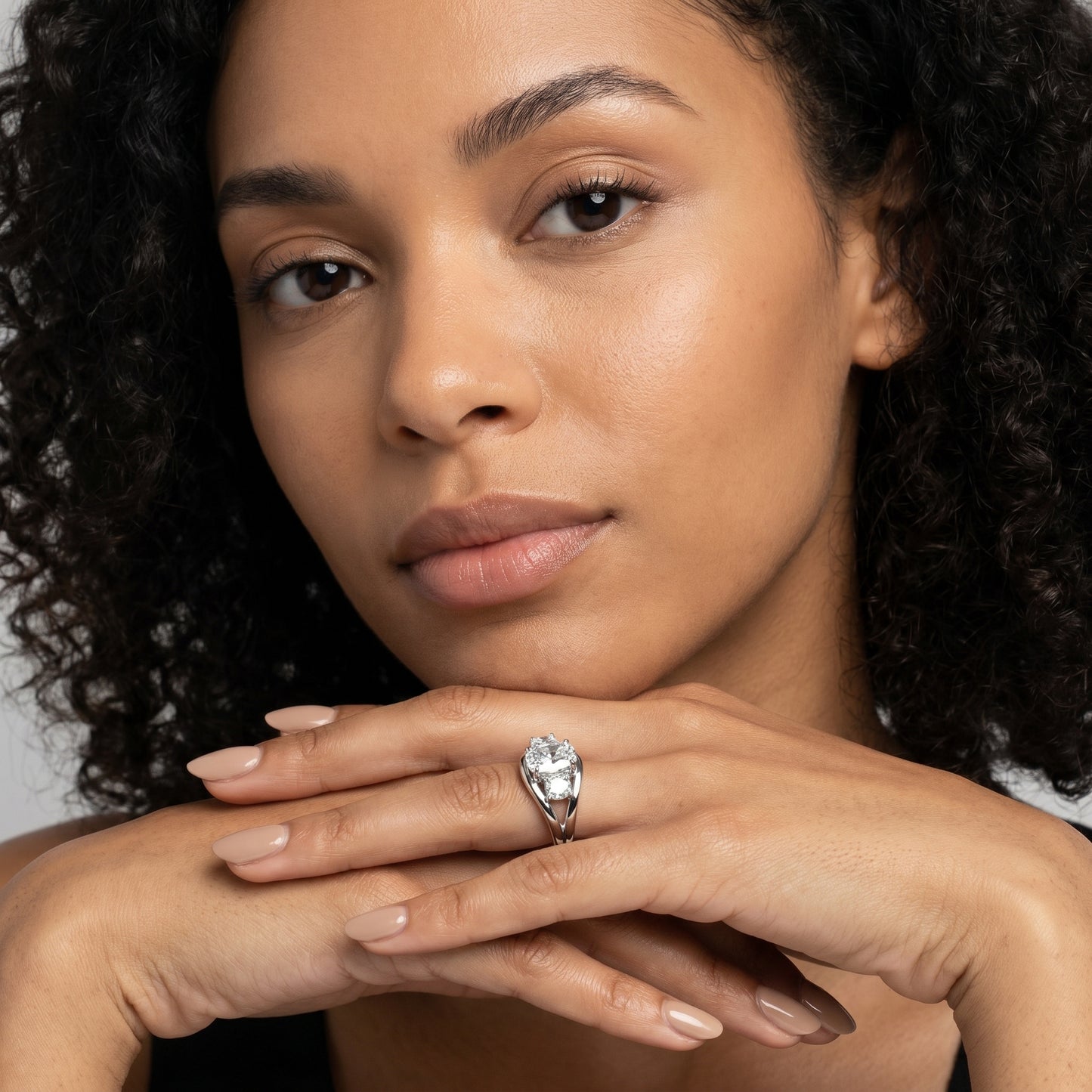 Cushion Cut Lab Grown Diamond Ring in White Gold